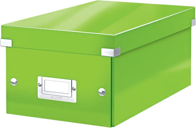 Boîte de rangement en carton Leitz wow click store - 84 % de carton recyclé - 21 x 15 x 35,2 cm (lxhxp) - idéale pour l'espace de travail à domicile - vert
