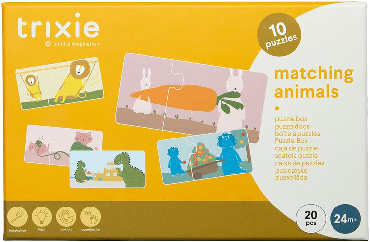 Trixie coffret puzzle 10 puzzles animaux - coffret puzzle - 2 ans + - 20 pièces