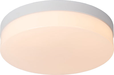 Lucide biskit - plafonnier (plafonnier) salle de bain - ø 28 cm - led - 1x18w 2700k - ip44 - détecteur de mouvement - blanc