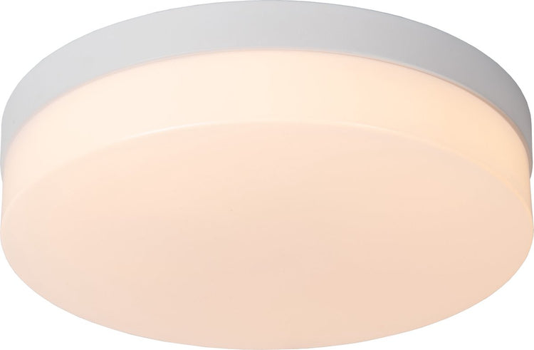 Lucide biskit - plafonnier (plafonnier) salle de bain - ø 28 cm - led - 1x18w 2700k - ip44 - détecteur de mouvement - blanc