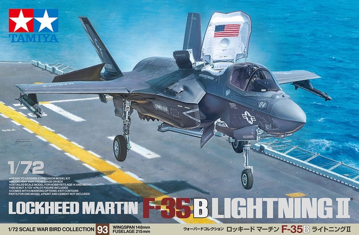 Tamiya modèle kit véhicules militaires - 60793 lockheed martin f-35b Lightning II - avion de chasse en plastique - 1:72 - modèle kit