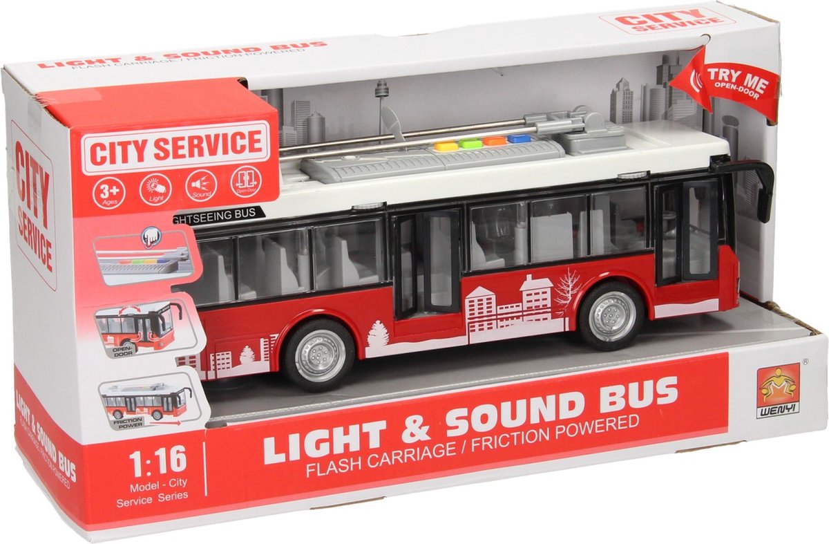 Bus de la ville avec lumière et son
