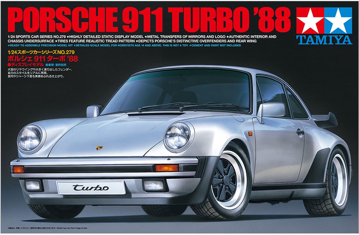 Tamiya modèle kit voiture - 24279 porsche turbo 1988 roadversion plastique - 1:24 - modélisme