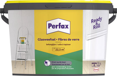 Perfax colle pour papier peint en tissu de verre en rouleau prêt à l'emploi 4,5 kg | la solution ultime pour le papier peint en fibre de verre | adhésif en fibre de verre facile à appliquer | colle à papier peint transparente pour une adhérence durable