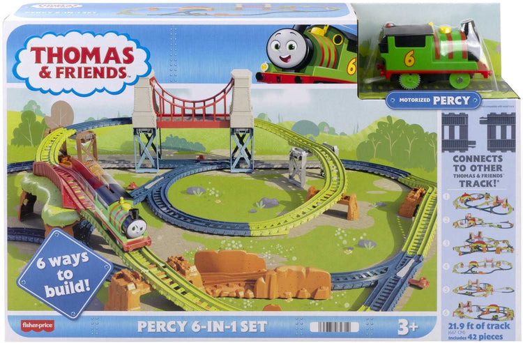 Fisher-price Tomek et ses amis, coffret de train 6 en 1 avec Percy à moteur