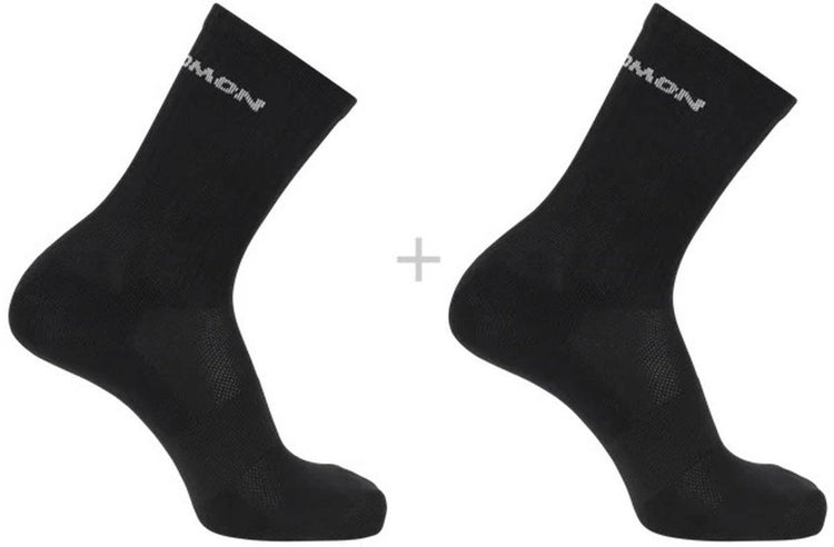 Salomon - chaussettes d'équipage évasion | Paquet de 2 | chaussettes | taille m 39-41 - noir