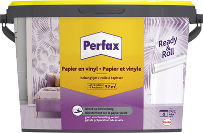 Perfax papier peint en rouleau prêt papier adhésif vinyle 4,5 kg | poser du papier peint rapidement et facilement | pour papier et vinyle
