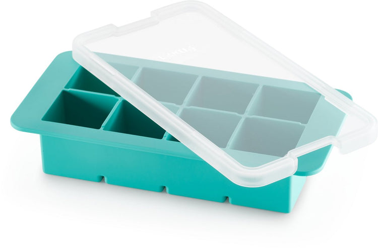 Bac à glaçons Lékué xl avec couvercle - carré - turquoise