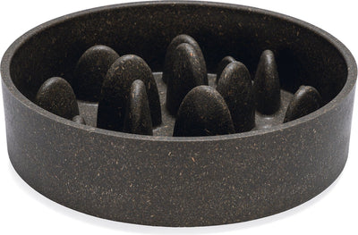 Designed by lotte pom gamelle antidérapante pour chien - chien à alimentation lente - gamelle de nourriture - va au lave-vaisselle - bambou - gris - 1430 ml