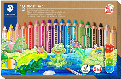 Staedtler noris junior - crayon de couleur 3 en 1 - set 18 pcs