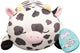 Squishmallows Jazwares - peluche moyenne (colin - vache noire et blanche avec cornes jaunes et museau rose - sleepamallows) - peluche 25cm
