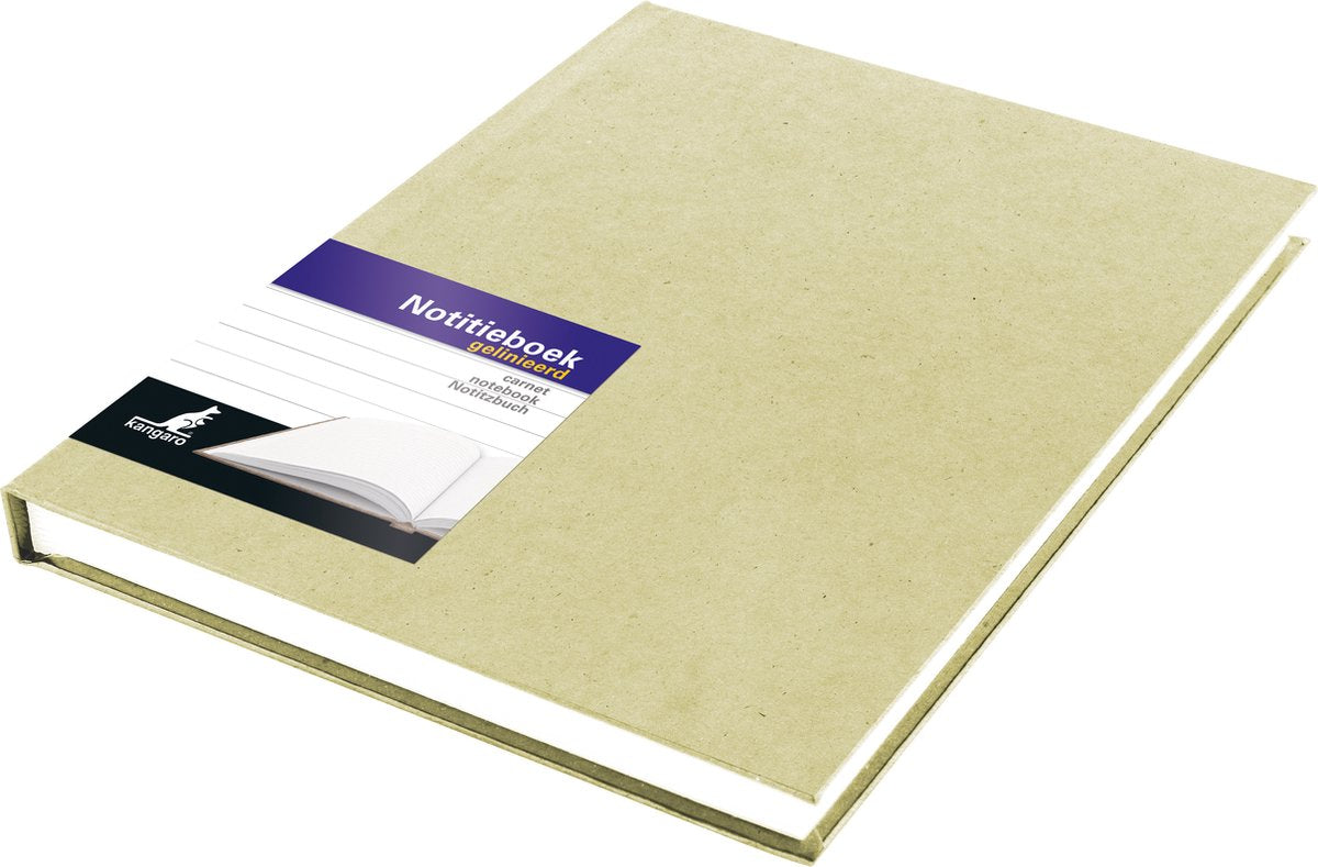 Carnet Kangaro - a5 - ligne - 192 pages - 70 grammes - couverture rigide - kraft - 5 pièces - k-5524-5