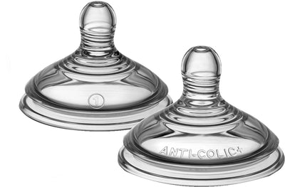 Tétines anti-coliques avancées Tommee Tippee - vitesse d'alimentation lente 0m+ - lot de 2