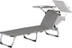 Lounger Pebble Beach 57 x 188 x 30 cm Gris d'aluminium