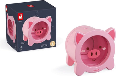 Janod - tirelire en bois - cochon mignon