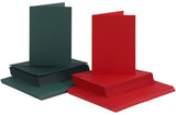 Cartes et enveloppes d'entreprise Creativ, format carte 10,5x15 cm, format enveloppe 11,5x16,5 cm, 110+230 gr, vert, rouge, 50 set 1 boîte - afbeelding 1