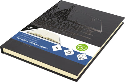 Livre factice Kangaro - a5 - noir avec design - 160 pages blanches - 140 grammes - couverture rigide - carnet - k-5567