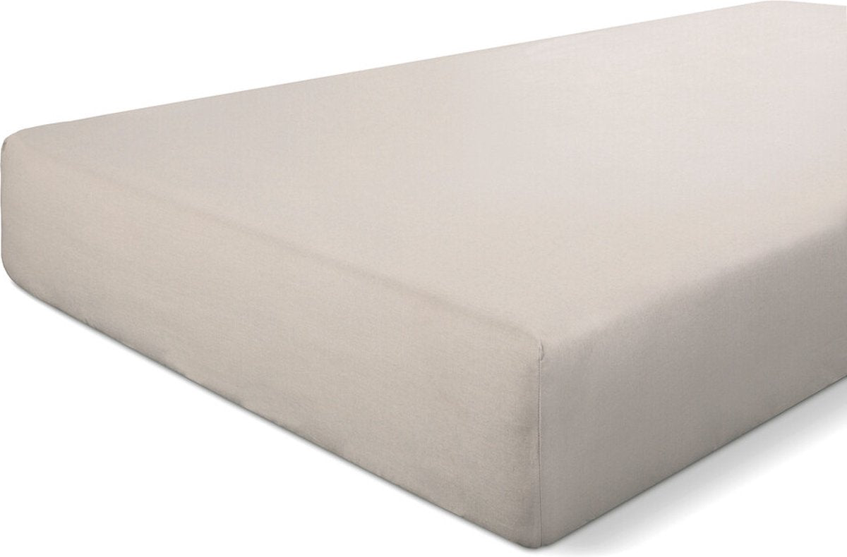 Drap-housse Walra en coton croustillant - 180x200 - 100% coton - sable