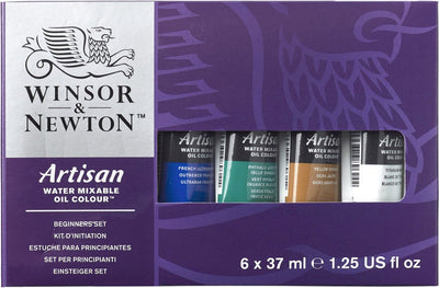 Winsor Newton 1590267 ensemble de peinture à l'huile artisanale miscible à l'eau – kit de démarrage – 6 × 37 ml – peinture à l'huile miscible à l'eau