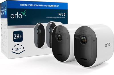 Caméra de sécurité extérieure sans fil Arlo pro 5 2k+ - 2 caméras IP, blanche