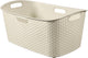 Curver my style - panier à linge - 47l - aspect rotin - poignées ergonomiques - blanc cassé