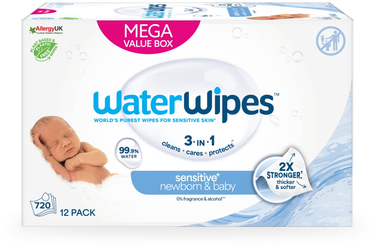 Waterwipes lingettes bébé bio - 12 x 60 pièces - 720 lingettes