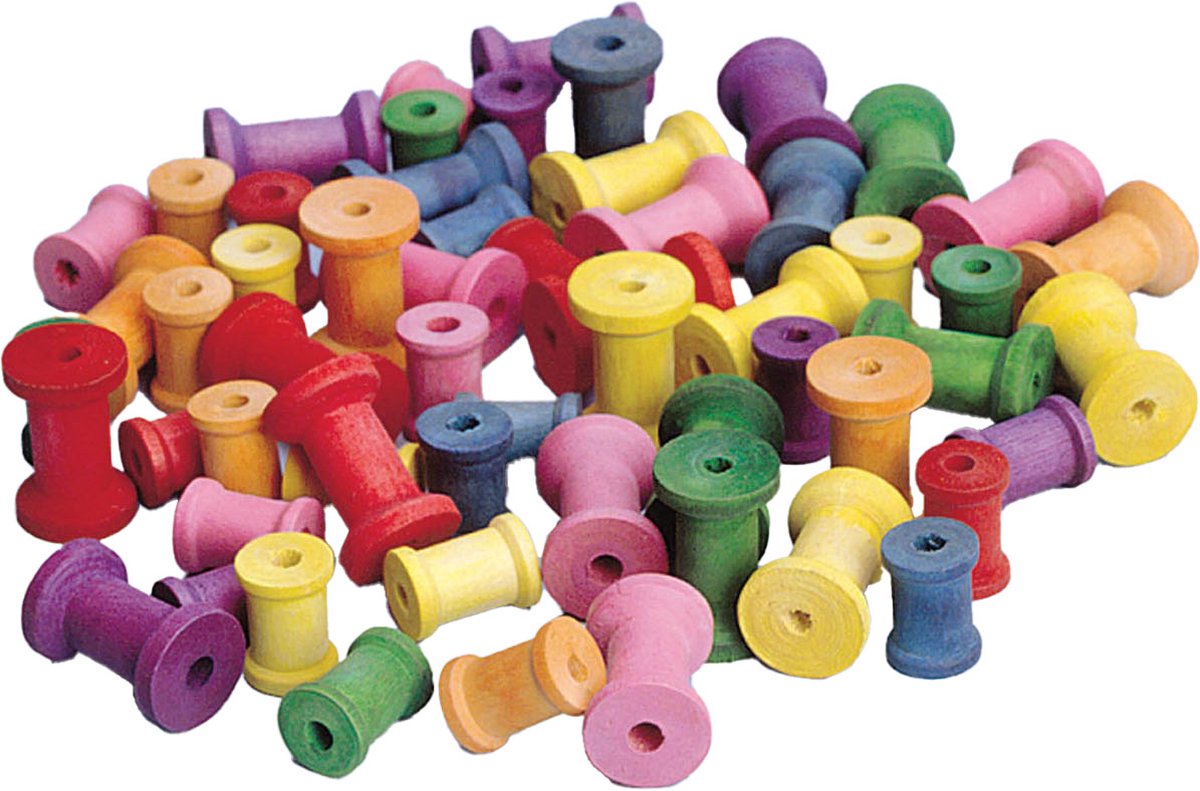 Colorations colorées en bois bobines, ensemble de 50