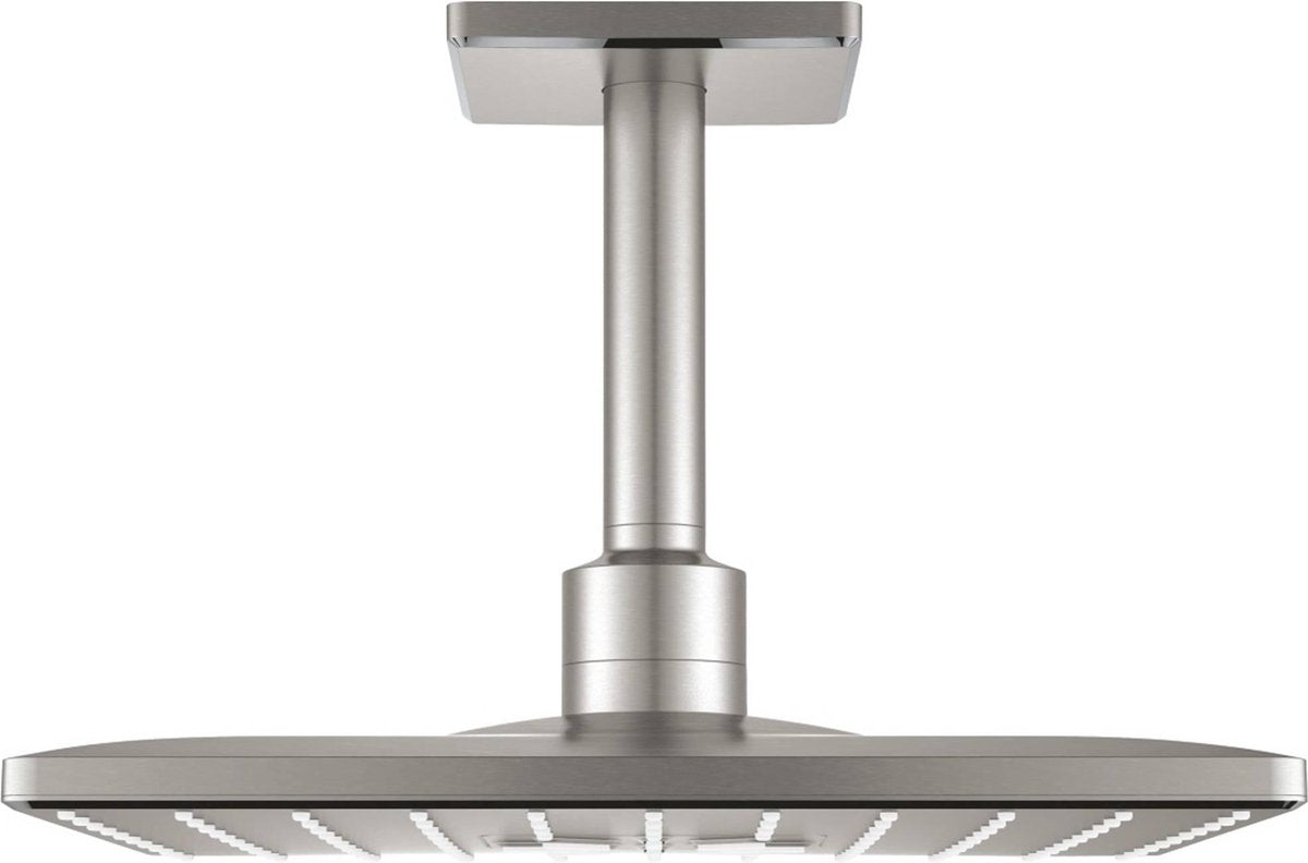 Grohe pomme de douche à effet pluie + bras carré supersteel