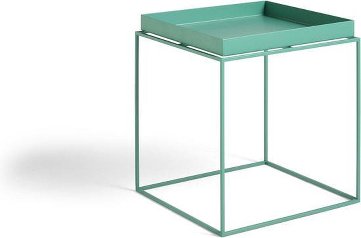 Table plateau à foin - vert menthe poivrée - 40 x 44 x 40 cm