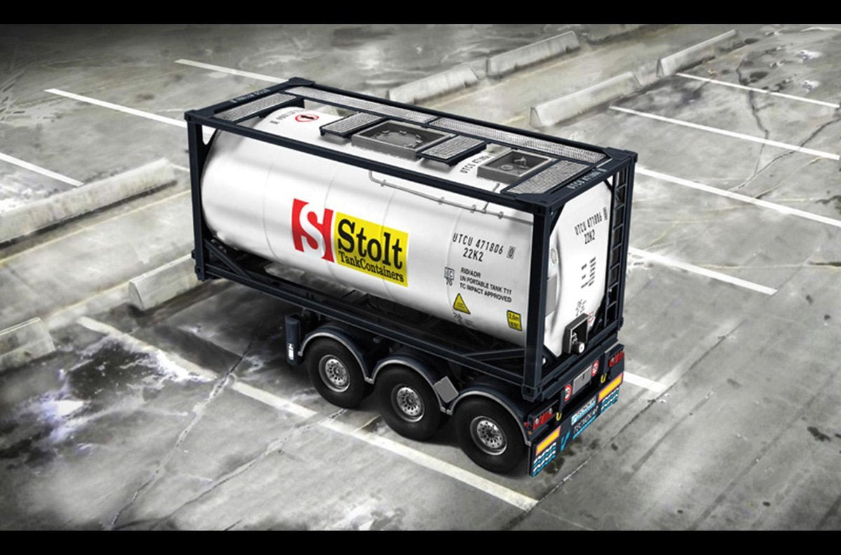Kit de construction de camions Italeri - Remorque Technokar 3929 avec conteneur-citerne de 20 pieds en plastique - 1:24 - Construction de modèles
