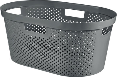 Curver infinity wasmand dots recyclés - 40 litres - 100% recyclé - donkergrijs