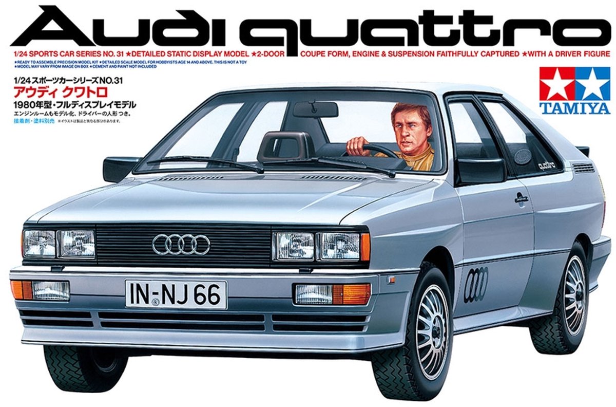 Tamiya modèle kit voiture - 24031 audi quattro - coupé - voiture plastique - 1:24 - modélisme