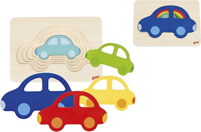 Voiture de puzzle de couche Goki, 5 couches