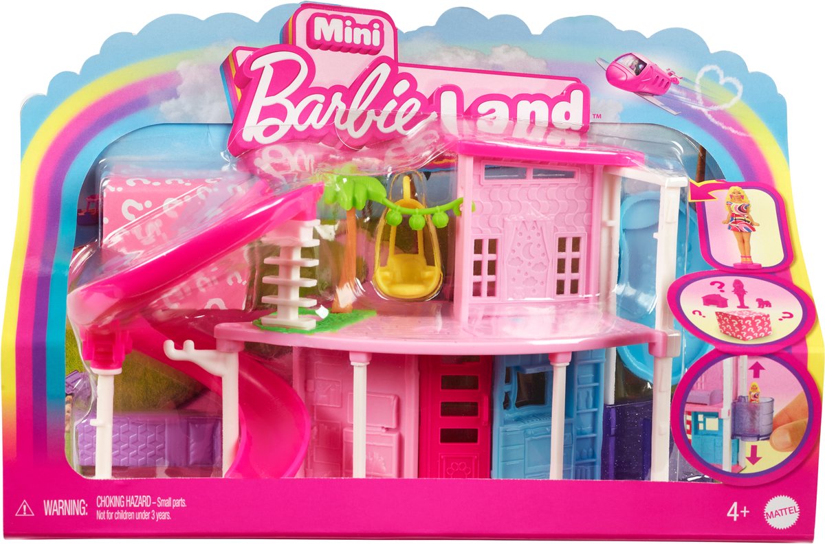 Mattel barbie mini barbieland mini maison de poupée - maison de rêve avec mini poupée surprise - modèle aléatoire