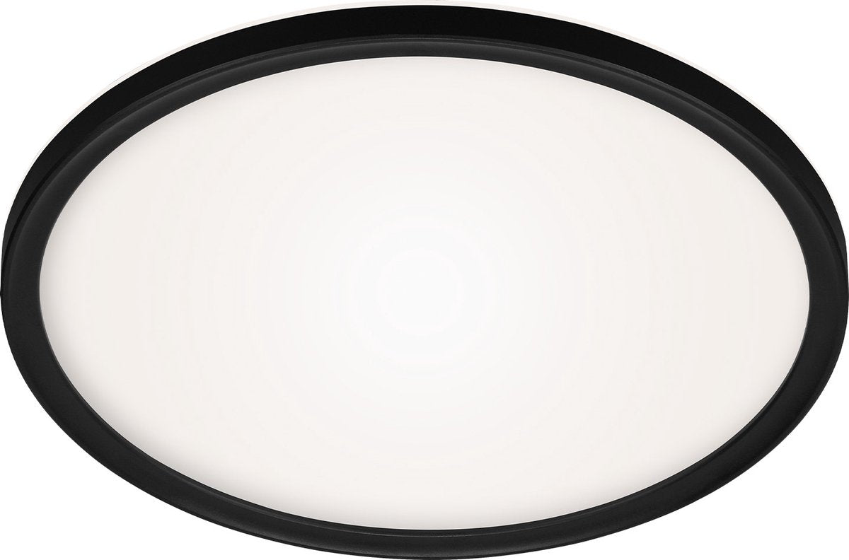 Briloner slim - Plafonnier LED - plafonnier - 18w - blanc-noir - ø29,3cm