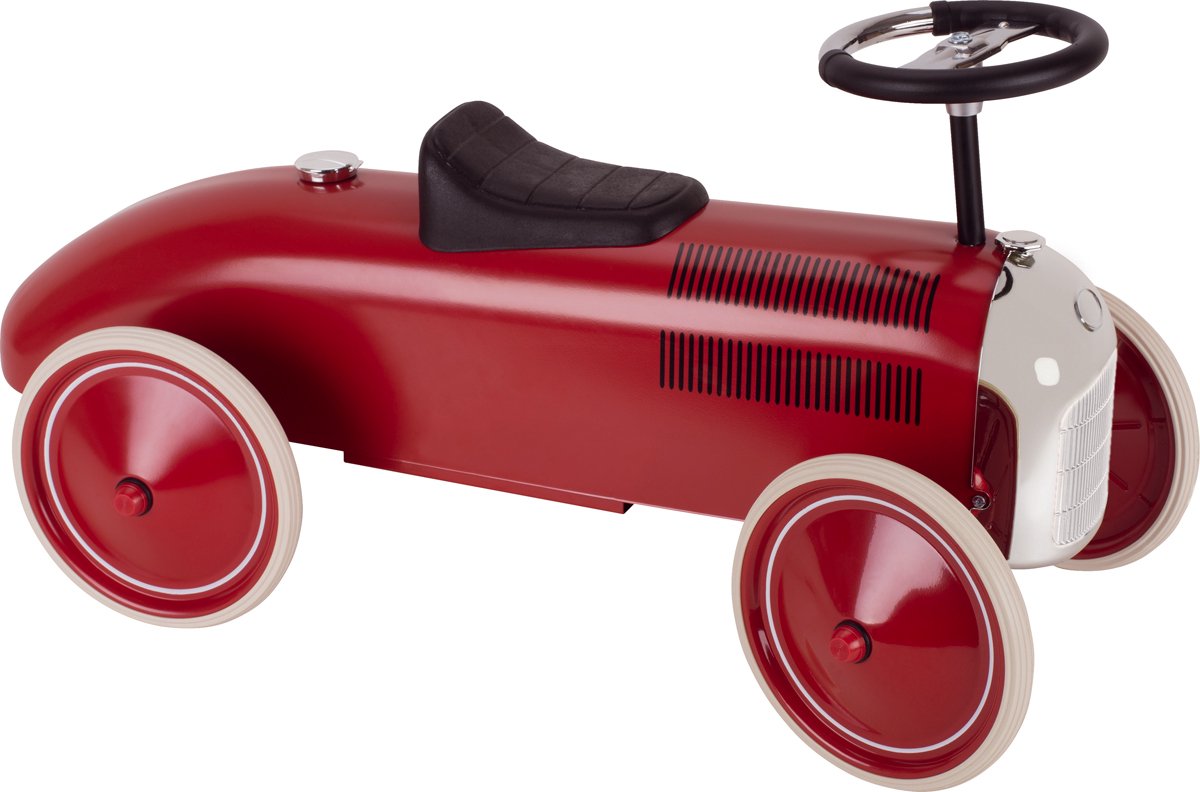 Voiture de marche Goki - rouge - 73,5x35x40cm - métal et plastique - 1+