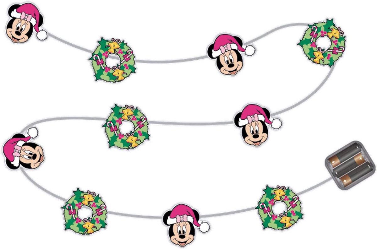 Disney cordon lumineux minnie mouse led 165 cm polypropylène rose