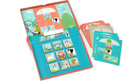 Jeu de logique à gratter - princesse et licorne - 25,5x38x2cm - magnétique - 5 ans