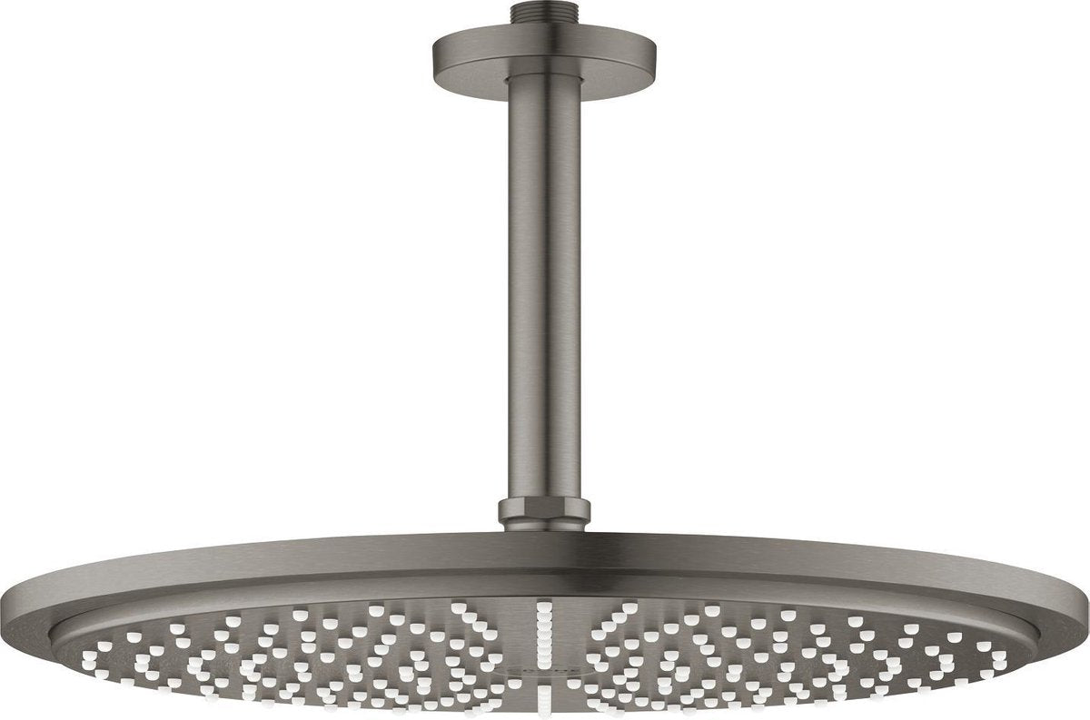 Douche de tête cosmopolite Grohe rainshower - douche à effet pluie ø 31 cm - avec bras de douche au plafond - noir mat
