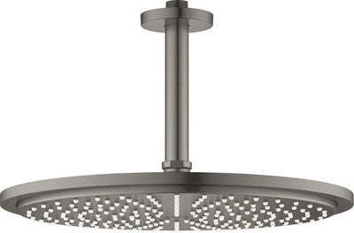 Douche de tête cosmopolite Grohe rainshower - douche à effet pluie ø 31 cm - avec bras de douche au plafond - noir mat