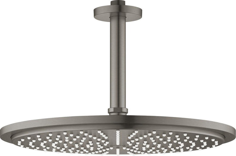 Douche de tête cosmopolite Grohe rainshower - douche à effet pluie ø 31 cm - avec bras de douche au plafond - noir mat