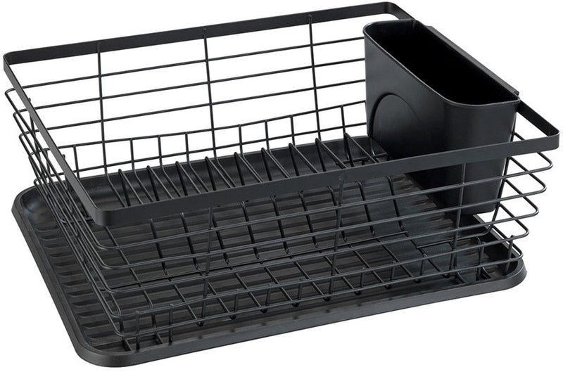 Wenko égouttoir goutte à goutte noir 36x30cm avec égouttoir et porte-couverts - égouttoir à vaisselle - égouttoir avec égouttoir noir