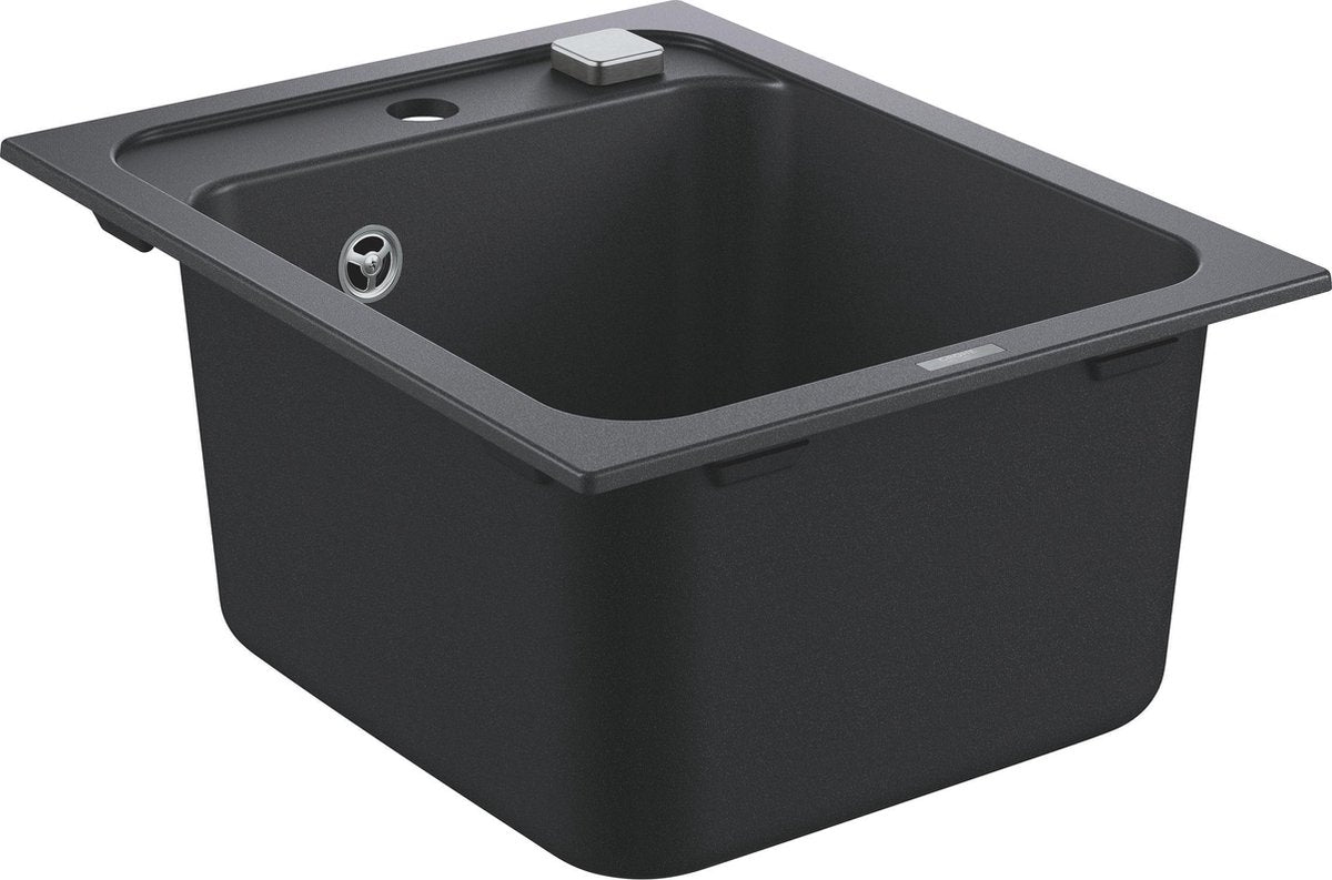 Évier composite Grohe k700 - 40 cm - à encastrer - avec trop-plein et vidange automatique - granit noir