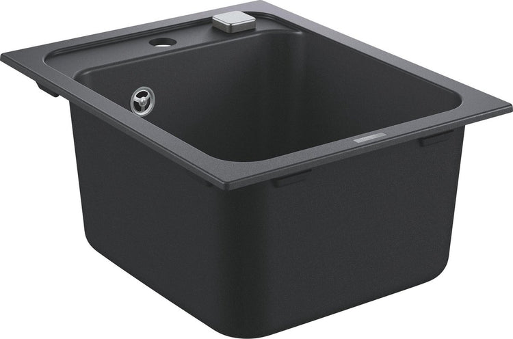 Évier composite Grohe k700 - 40 cm - à encastrer - avec trop-plein et vidange automatique - granit noir