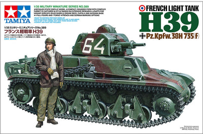 Tamiya maquette véhicule militaire - 35389 char léger français h39 - pz.kpfw.38h 735(f) - hotchkiss h39 - réservoir plastique - 1:35 - modélisme