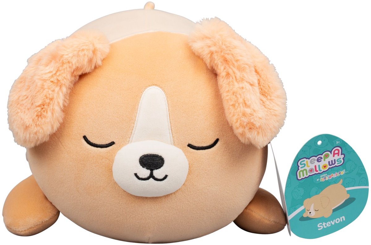 Squishmallows Jazwares - peluche moyenne (stevon - golden retriever - sleepamallows) - peluche 25cm