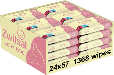 Zwitsal - lingettes pour bébé - sensibles - 1368 lingettes (24x57) - pack économique