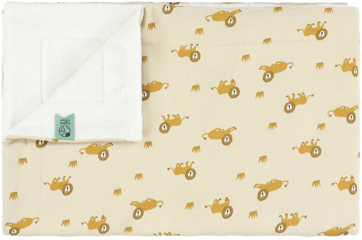 Trixie couverture bébé polaire 75x100cm jaune - couverture câline lion animé.