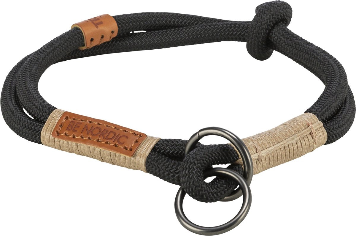 Trixie be nordic - collier pour chien demi-glissant - sable noir - taille xs s - 30x0,6cm