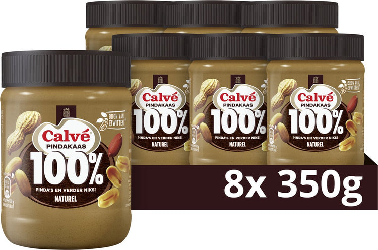 Beurre de cacahuète Calvé - 100% naturel - 8 x 350 g - pack économique